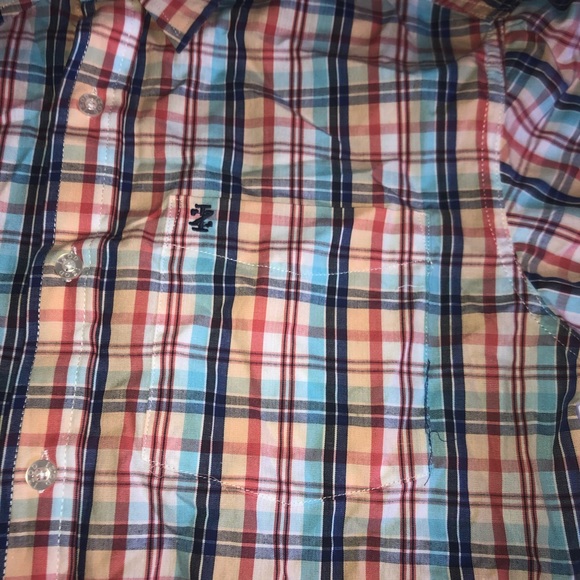 Izod Large 14/16 Button Down Shirt Red Blue White - Picture 4 of 4